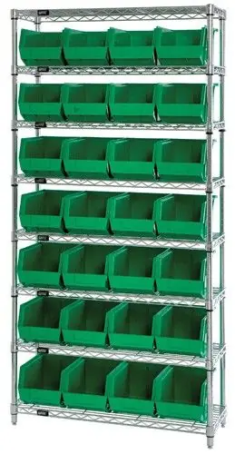 Quantum Wire Shelving System with 8 Shelves, 12" x 36" x 74"