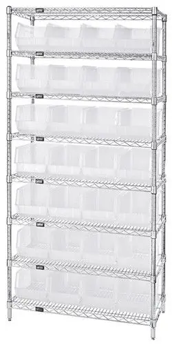 Quantum Wire Shelving System with 8 Shelves, 14" x 36" x 74"