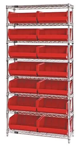 Quantum Wire Shelving System with 8 Shelves, 14" x 36" x 74"