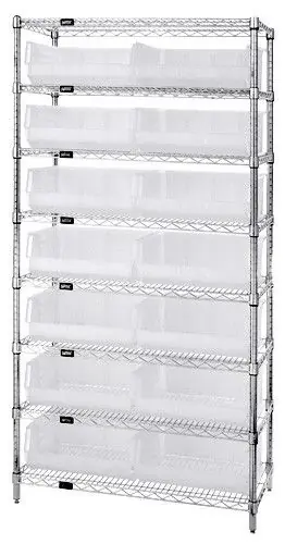 Quantum Wire Shelving System with 8 Shelves, 14" x 36" x 74"