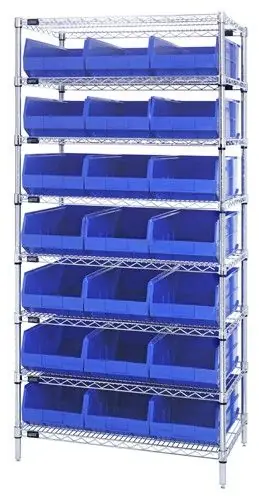 Quantum Wire Shelving System with 8 Shelves, 18" x 36" x 74"