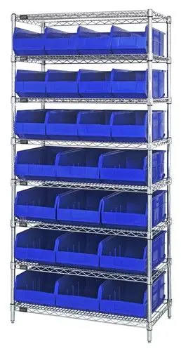Quantum Wire Shelving System with 8 Shelves, 21" x 36" x 74"