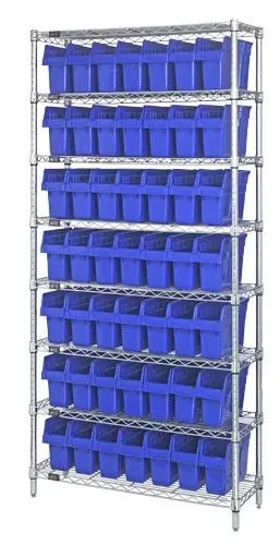 Quantum Wire Shelving System with 8 Shelves, 12" x 36" x 74"