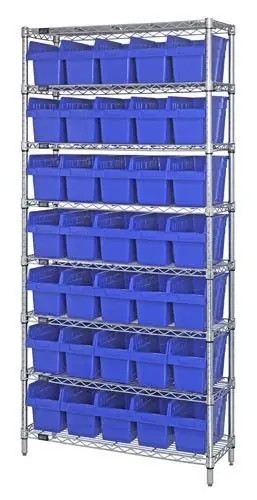 Quantum Wire Shelving System with 8 Shelves, 24" x 36" x 74"
