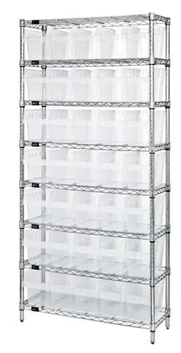 Quantum Wire Shelving System with 8 Shelves, 24" x 36" x 74"