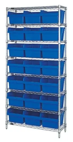 Quantum Wire Shelving System with 8 Shelves, 18" x 36" x 74"
