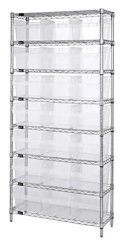 Quantum Wire Shelving System with 8 Shelves, 18" x 36" x 74"
