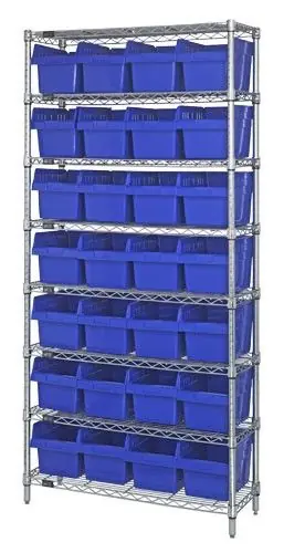 Quantum Wire Shelving System with 8 Shelves, 24" x 36" x 74"