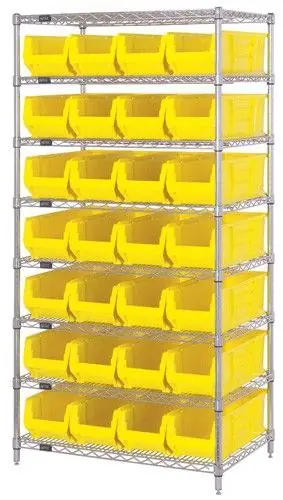 Quantum Wire Shelving System with 8 Shelves, 24" x 36" x 74"