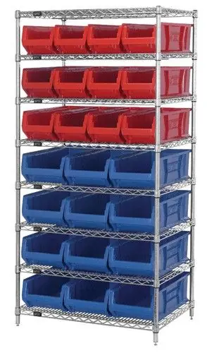 Quantum Wire Shelving System with 8 Shelves, 24" x 36" x 74"