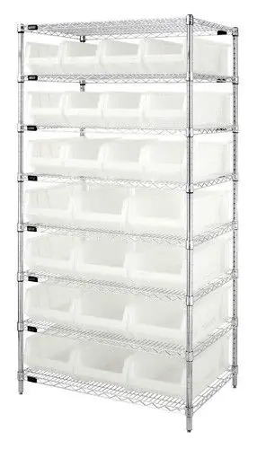 Quantum Wire Shelving System with 8 Shelves, 24" x 36" x 74"