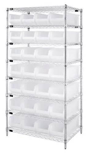 Quantum Wire Shelving System with 8 Shelves, 24" x 36" x 74"