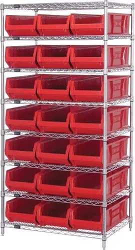 Quantum Wire Shelving System with 8 Shelves, 24" x 36" x 74"
