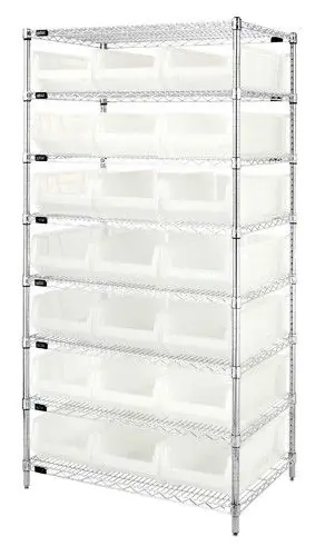 Quantum Wire Shelving System with 8 Shelves, 24" x 36" x 74"