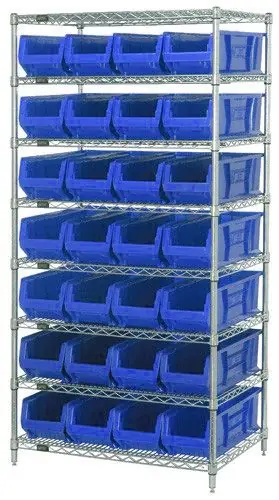 Quantum Wire Shelving System with 8 Shelves, 30" x 36" x 74"