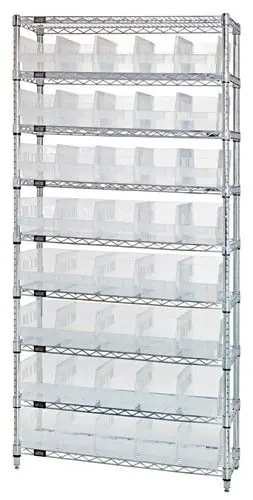Quantum Wire Shelving System with 9 Shelves, 12" x 36" x 74"