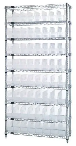 Quantum Wire Shelving System with 9 Shelves, 24" x 36" x 74"
