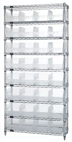 Quantum Wire Shelving System with 9 Shelves, 18" x 36" x 74"