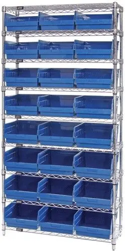 Quantum Wire Shelving System with 8 Shelves, 18" x 36" x 74"