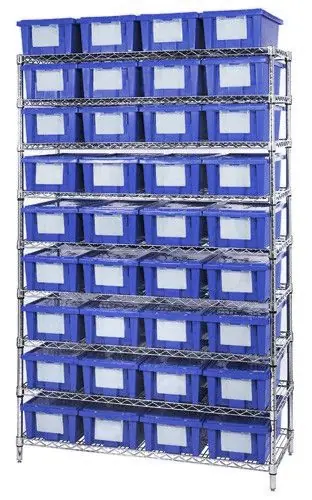 Quantum Wire Shelving System with 9 Shelves, 18" x 48" x 74"