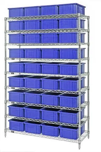 Quantum Wire Shelving System with 9 Shelves, 18" x 48" x 74"