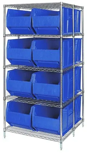 Quantum Wire Shelving System with 5 Shelves, 42" x 36" x 86"