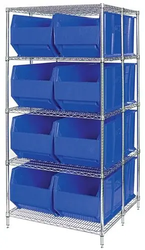 Quantum Wire Shelving System with 5 Shelves, 42" x 42" x 86"
