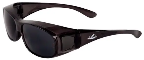 Bullhead Safety® BH233 OTG Over-the-Glass Safety Glasses with Crystal Black Frame & Smoke Lens
