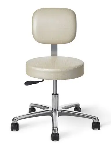 Office Master CL Series Bench Height Exam Room Stool with Chrome Base, Fabric or Vinyl