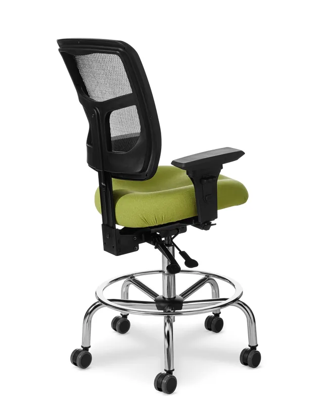 Office Master YS Series Bench Height Chair with Tubular Chrome Base, Fabric