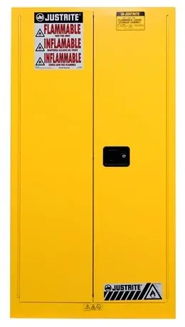 Justrite 896200 Sure-Grip® EX Vertical Drum Safety Cabinet with Drum Support with 2 Doors, 34" x 34" x 65"