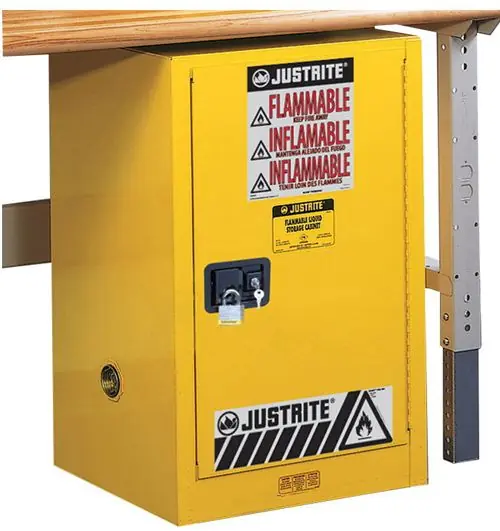 Justrite 891220 Sure-Grip® EX Compac Flammable Safety Cabinet with 1 Self-Closing Door, 18" x 23.25" x 35"