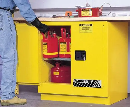 Justrite 892300 Sure-Grip® EX Under-Counter Flammable Safety Cabinet with 2 Doors, 22" x 35" x 35"