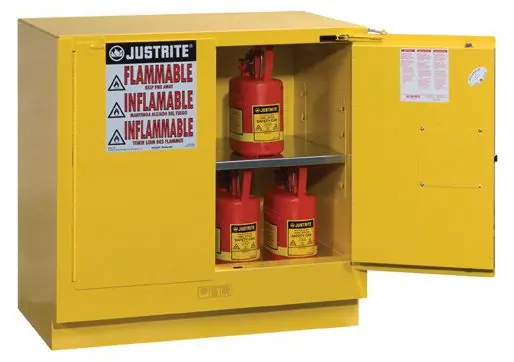 Justrite 892320 Sure-Grip® EX Under-Counter Flammable Safety Cabinet with 2 Self-Closing Doors, 22" x 35" x 35"