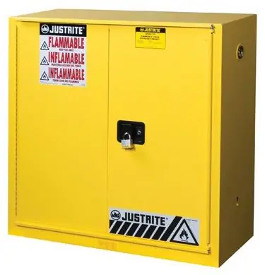 Justrite 893080 Sure-Grip® EX Flammable Safety Cabinet with 1 Self-Closing Sliding Door, 18" x 43" x 44"
