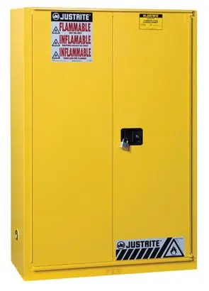 Justrite 894580 Sure-Grip® EX Flammable Safety Cabinet with 1 Self-Closing Sliding Door, 18" x 43" x 65"