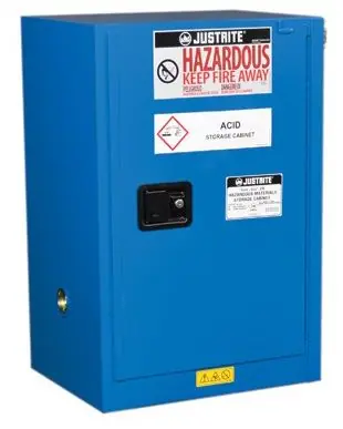 Justrite 861228 Sure-Grip® EX Compac Hazardous Material Storage Cabinet with 1 Self-Closing Door, 18" x 23.25" x 35"