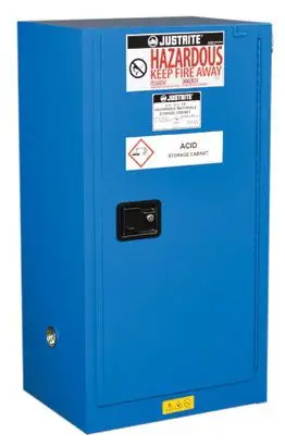 Justrite 861528 Sure-Grip® EX Compac Hazardous Material Storage Cabinet with 1 Self-Closing Door, 18" x 23.25" x 44"