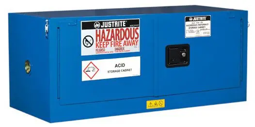 Justrite 861328 Sure-Grip® EX Piggyback Hazardous Material Safety Cabinet with 2 Self-Closing Doors, 18" x 43" x 18"