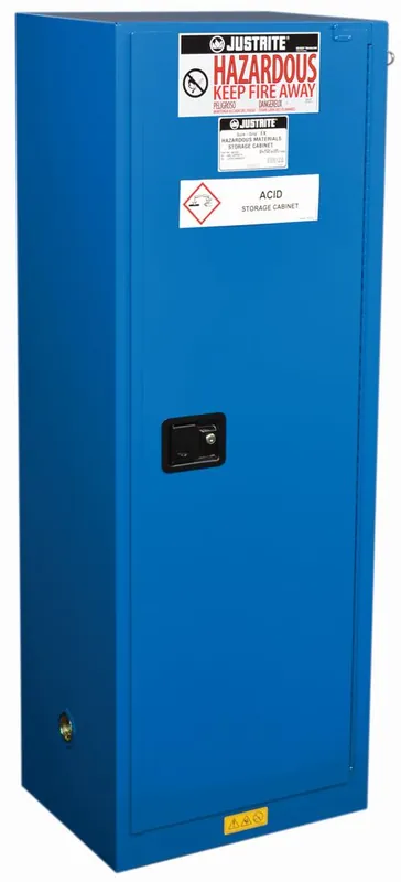 Justrite 862228 Sure-Grip® EX Slimline Hazardous Material Safety Cabinet with 1 Self-Closing Door, 18" x 23.25" x 65"