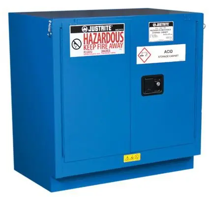 Justrite 862328 Sure-Grip® EX Under-Counter Hazardous Material Safety Cabinet with 2 Self-Closing Doors, 22" x 35" x 35"