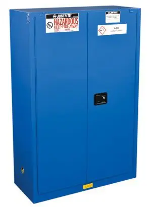 Justrite 864528 Sure-Grip® EX Hazardous Material Safety Cabinet with 2 Self-Closing Doors, 18" x 43" x 65"