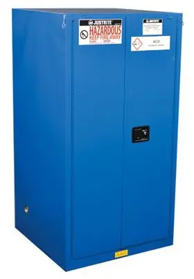 Justrite 866028 Sure-Grip® EX Hazardous Material Safety Cabinet with 2 Self-Closing Doors, 34" x 34" x 65"