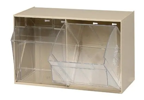 Quantum QTB302GY Tip Out Bin with 2 Compartments, 23.63" x 11.75" x 13.88"