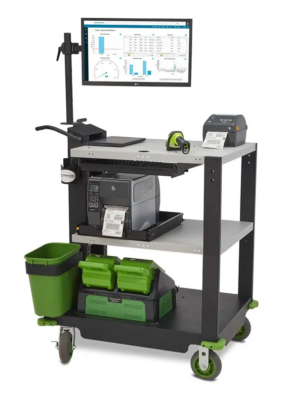 Newcastle PC Series Heavy-Duty Mobile Powered Workstation for Nucleus Power Swap System, 26" x 35.5" x 43"
