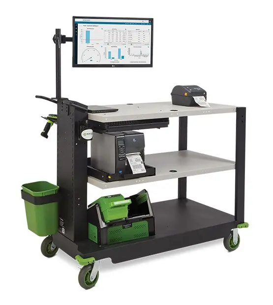 Newcastle PC Series Heavy-Duty Mobile Powered Workstation for Nucleus Power Swap System, 26" x 66.5" x 43"