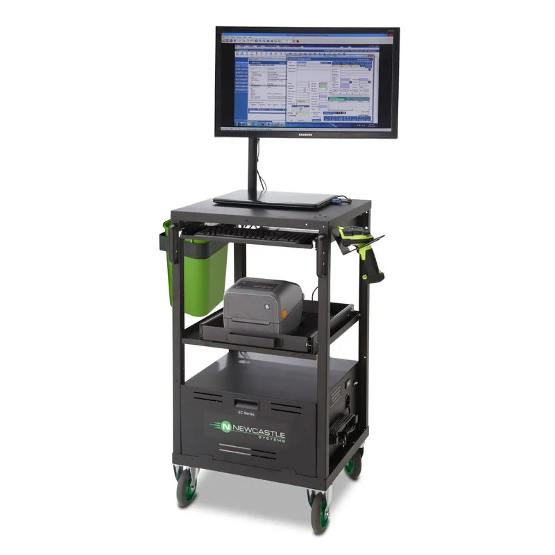 Newcastle EC Series Mobile Powered Workstation with Power Package, 21.75" x 20" x 43"