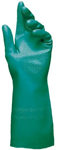 MAPA AF18 StanSolv Flock Lined 18 Mil Nitrile Chemical Resistant Gloves, Green