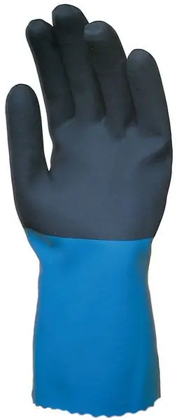 MAPA NL34 StanZoil Knit Lined Neoprene Chemical Resistant Gloves, Black/Blue, 12"