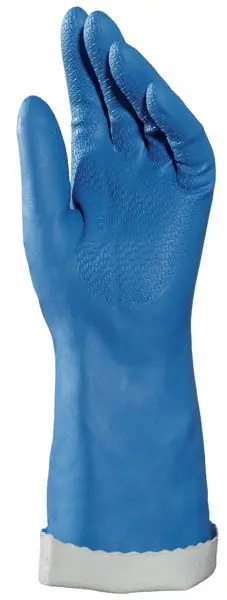 MAPA NK22 StanZoil Knit Lined 30 Mil Neoprene Chemical Resistant Gloves, Blue, 14"